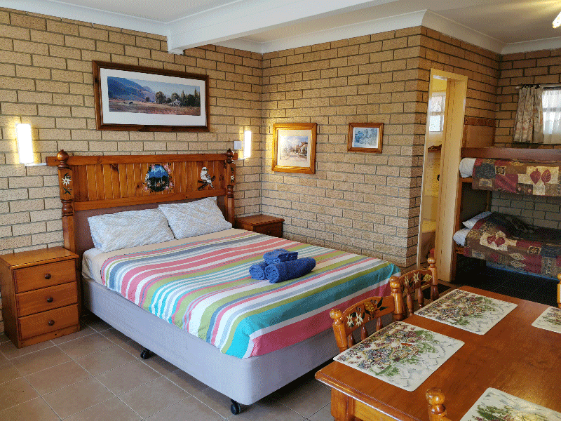 Family room with bunk beds and double bed